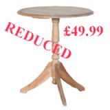 WOODEN ROUND OCCASIONAL TABLE, GREY WASH EFFECT